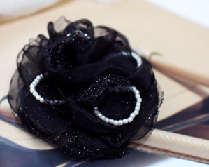 [BD14JW018] windy pearl corsage (black)